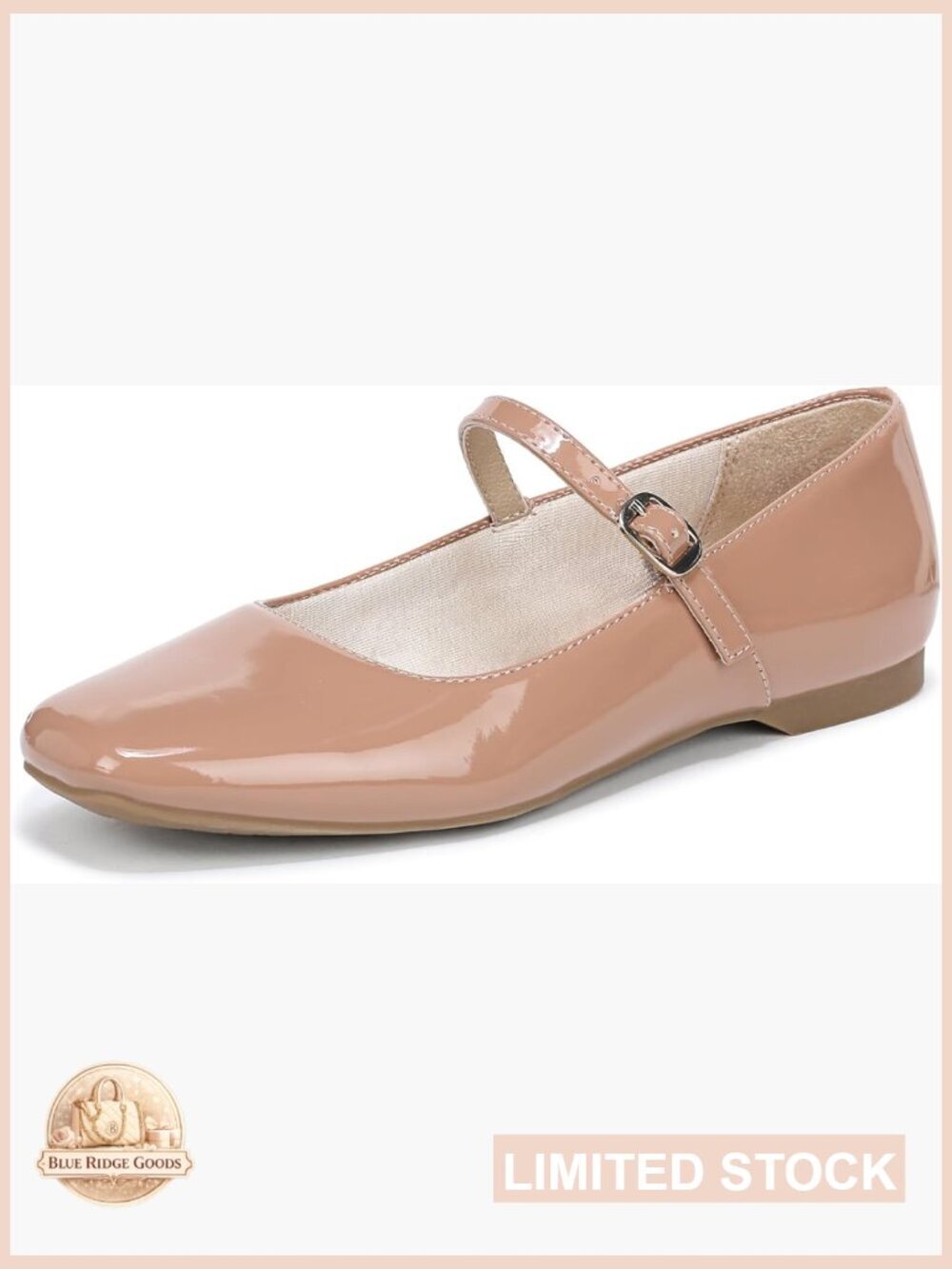 Women's Mary Jane Flat with Soft System Cushion Support Square Toe Buckle